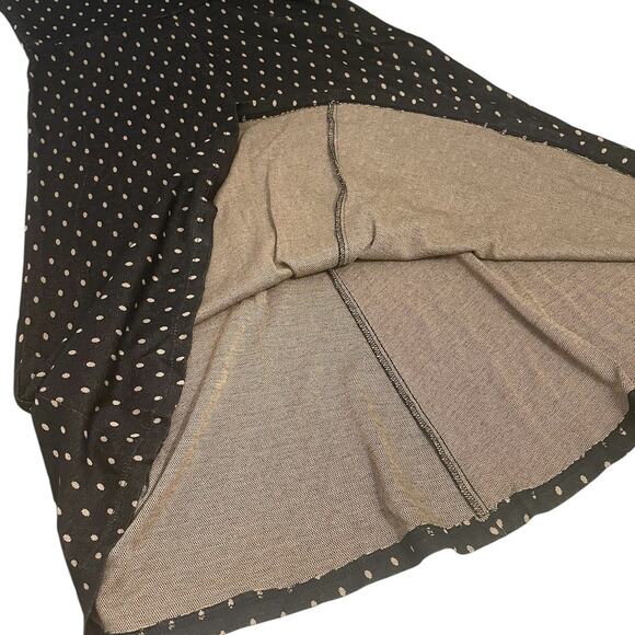 Vintage Betsey Johnson Polka Dot Fit & Flare Midi Dress Retro Pinup Brown Size 4 - Picture 10 of 15